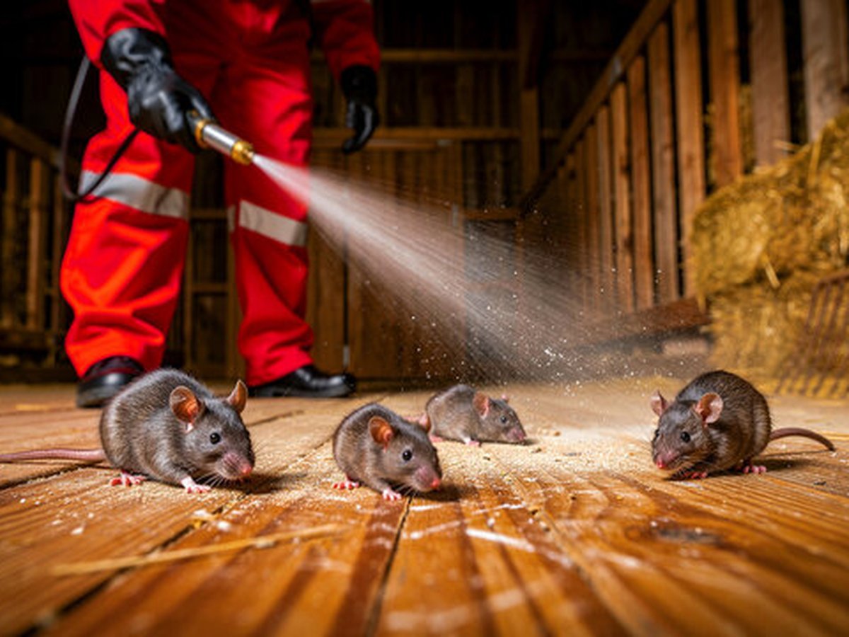 Technician inspecting a crawl space for rat activity in Memphis, TN
